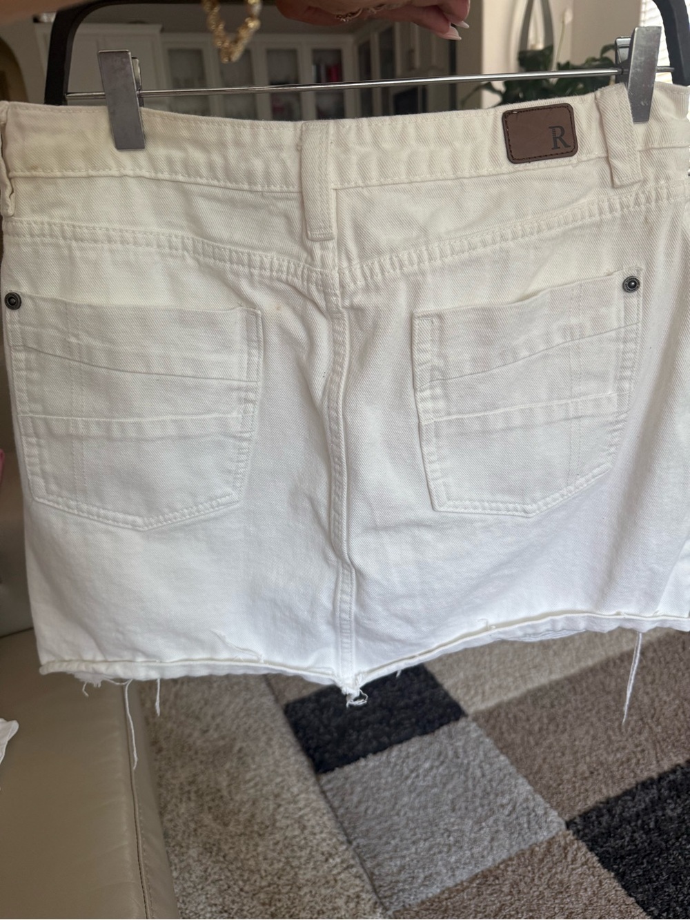 White Mini Denim Skirt - Brand